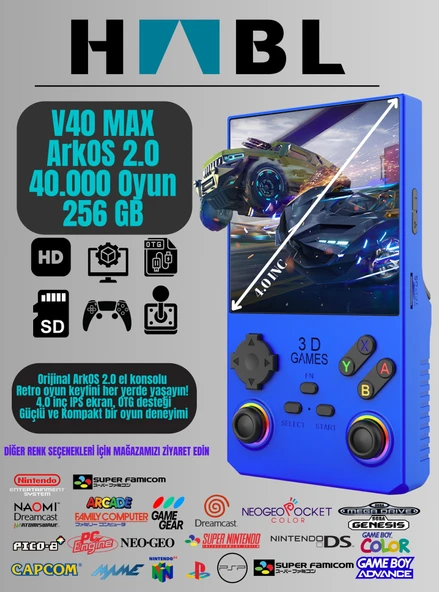 HABL Retro Arcade V40 Max Arkos 2.0 +40.000 Oyunlu El Konsolu 256 GB - 3
