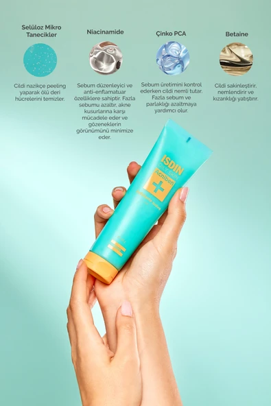ISDIN Acniben Gentle Exfoliant Gel 100 ml Yağlı ve Akne Eğilimli Ciltler İçin Gözenek Temizleyici Peeling - Resim 4