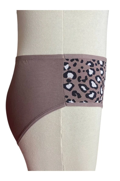 İNSPİRA Büyük Beden Pamuklu Külot Leopar Desenli Ve Kız Figürlü 2'Li Paket Hipster Yüksel Bel - 4
