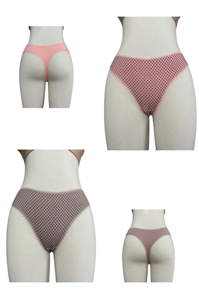 İNSPİRA Dantel Detaylı Kadın Desenli String Tanga Külot 2Li Paket