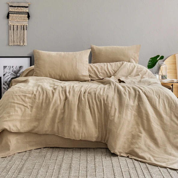 Schafer Home Etamine Pamuk ÇK Nevresim Takımı 4 Parça-Cappuccino