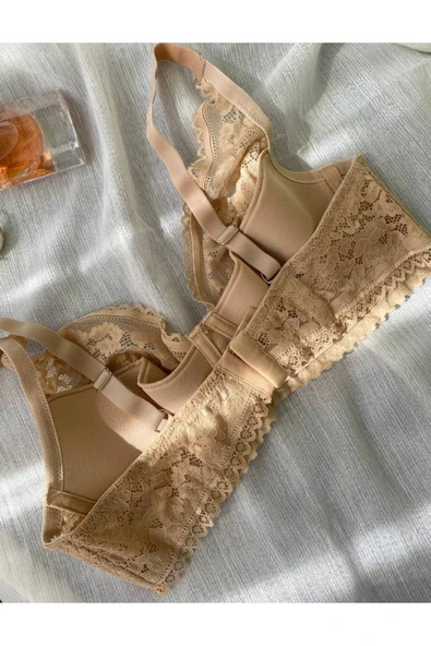 İNSPİRA Ten Rengi Pedli Dantel Detaylı Toparlayıcı Sütyen - 5