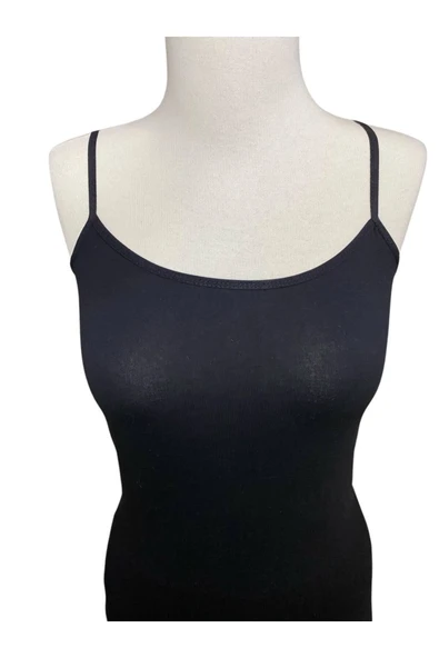 İNSPİRA İp Askılı Düz Pamuklu Likralı Penye Kadın Atlet Ribana Kumaş 4'Lü Paket - 3