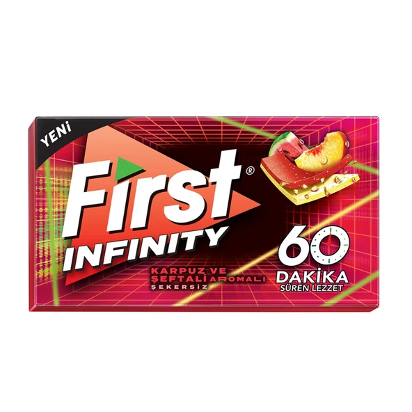 First 60 Dk Infinity Karpuz & Şeftali Aromalı Şekersiz Tatlandırıcılı Sakız - 3'lü Paket - 2