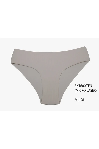 İNSPİRA Micro Lazer Kesim Külot Micro Kumaş 3 lü Paket Siyah Vizon Ten Rengi Naylonumsu Doku Değildir - 4