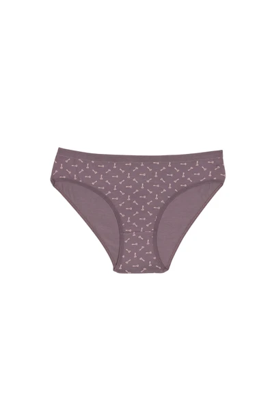 İNSPİRA Pamuklu Elastan Kadın Külot 3’lü Paket Klasik Kesim Penye Kilit Anahtar Desenli - 3