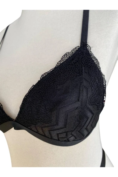 İNSPİRA 2 Lastikli Balensiz Sütyen Tanga Takımı Kaplı Desenli Alt Üst - 6