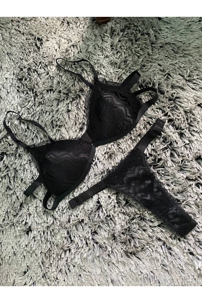 İNSPİRA 2 Lastikli Balensiz Sütyen Tanga Takımı Kaplı Desenli Alt Üst - 7