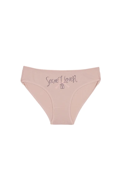 İNSPİRA Pamuklu Elastan Kadın Külot 3’lü Paket Klasik Kesim Penye Kilit Anahtar Desenli - 2