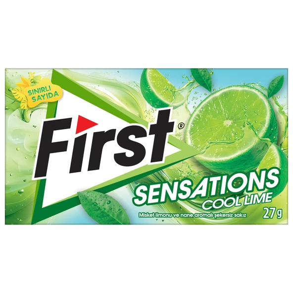 First Sensations Cool Lime Misket Limonu ve Nane Aromalı Şekersiz Tatlandırıcılı Sakız 3'lü Paket - 2