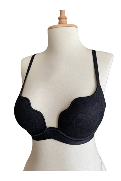 İNSPİRA Balenli Yarı Destekli Push Up Desenli V Kesim B Kap Premium Kalite Sütyen - 3