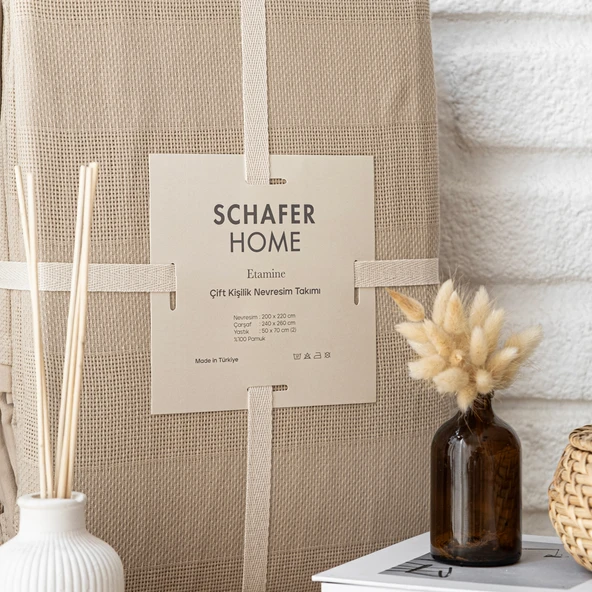 Schafer Home Etamine Pamuk ÇK Nevresim Takımı 4 Parça-Cappuccino - 4