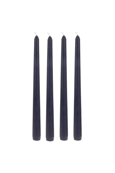 KÖKTEKİN SHOP 4 Lu Siyah Konik Şamdan Mum 25x2 Cm ürün görseli