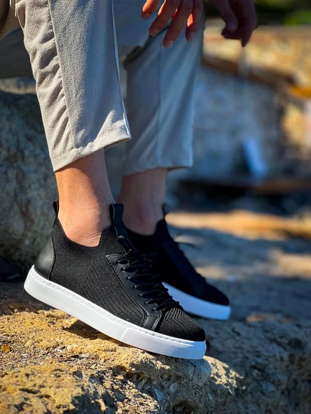 KB-112   Kuback Siyah Triko Bağcıklı  Günlük Erkek  Ayakkabı - 3