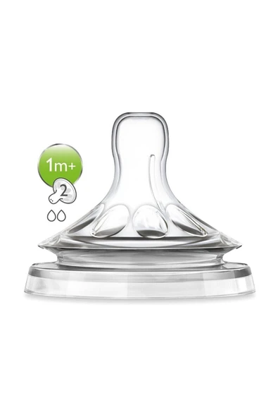 Philips Avent Natural Biberon Emziği 1 Delikli 1+ Ay Yavaş Akışlı Ikili Paket - 1