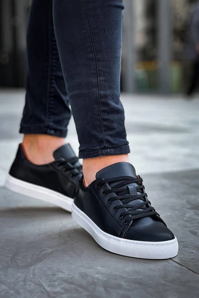 KB-122  Kuback Siyah Cilt Yüksek Taban Bağcıklı Günlük Erkek Ayakkabı - 2