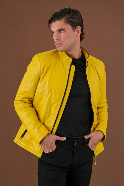 Bruno Sarı Deri Mont 111638 - 6