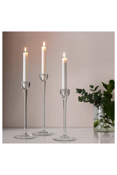 IKEA 20 Li Şamdan Mumu Beyaz 19cm - 2