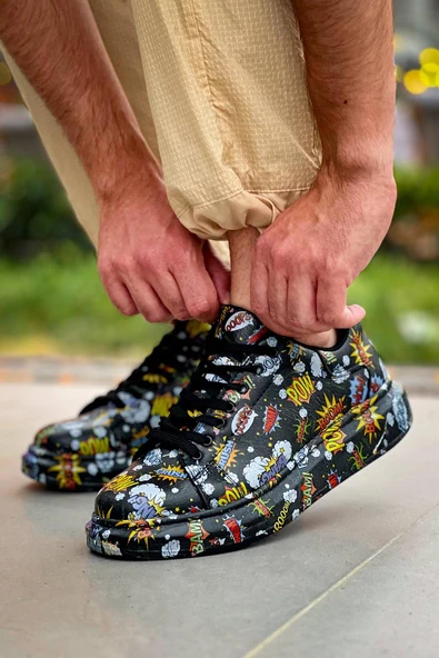 KB-X500  Kuback Siyah Boom  Bağcıklı  Günlük Erkek  Ayakkabı - Resim 3