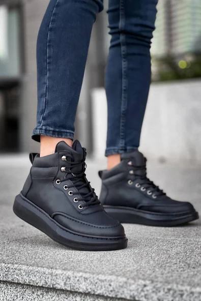 KB-0994  Kuback Siyah Cilt  Siyah  Yüksek Taban  Erkek Bilek Bot ürün görseli 1