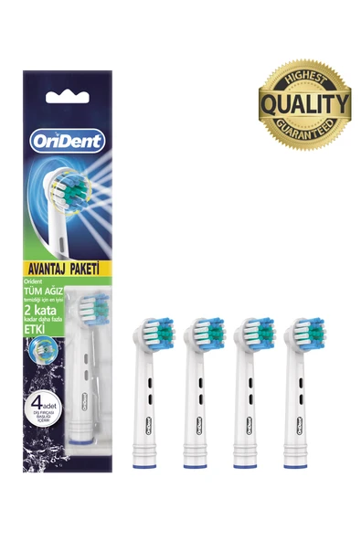 Orident Pro Cleaning Oral B Uyumlu 4 Adet Yedek Başlık – Günlük Derin Temizlik & Premium Quality ürün görseli