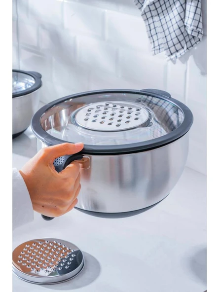 Acar Focus Pro Rendeli 9 Parça Karıştırma Saklama Kabı Siyah 08120 - 6