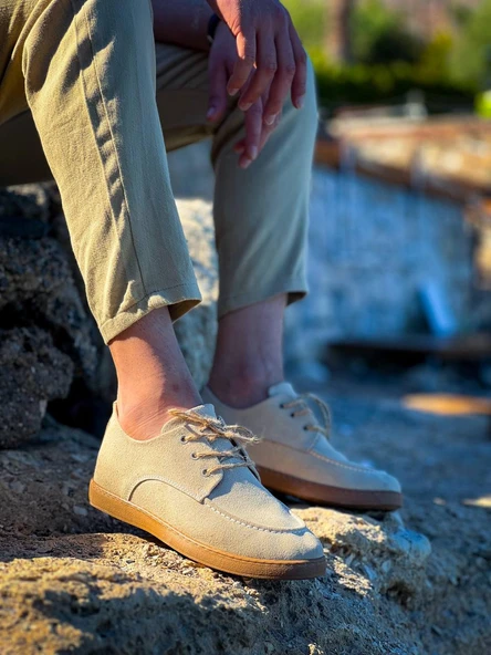 KB-X5 Kuback Bej  Süet Bağcıklı  Günlük Erkek Ayakkabı ürün görseli