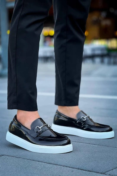 KB-027  Kuback Bağcıksız Siyah Rugan G Günlük Erkek Ayakkabı ürün görseli