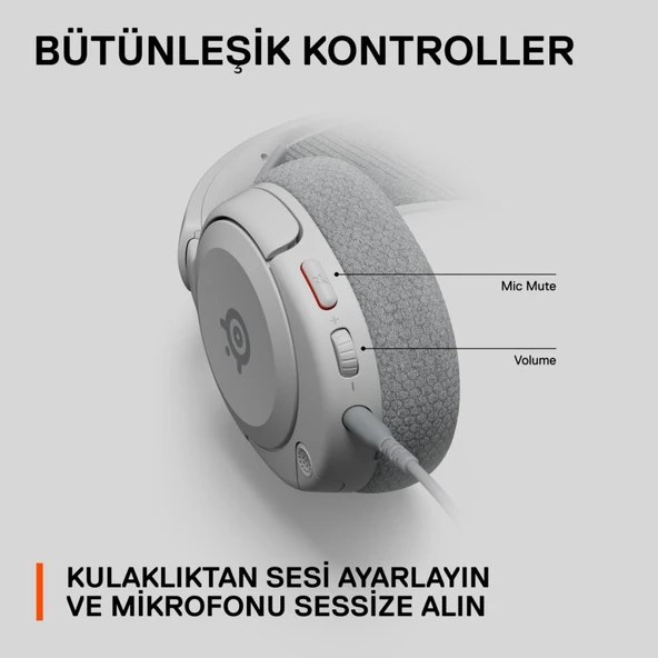 SteelSeries Arctis Nova 1P Beyaz Kablolu Kulak Üstü Oyuncu Kulaklığı - TESHİR - Resim 6