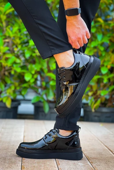 KB-X3  Kuback  Siyah Rugan Siyah Taban  Bağcıklı  Günlük Erkek  Ayakkabı - Resim 3