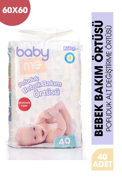 Baby&Me Pofuduk Alt Değiştirme Örtüsü 60x60 cm 40 adet - 1