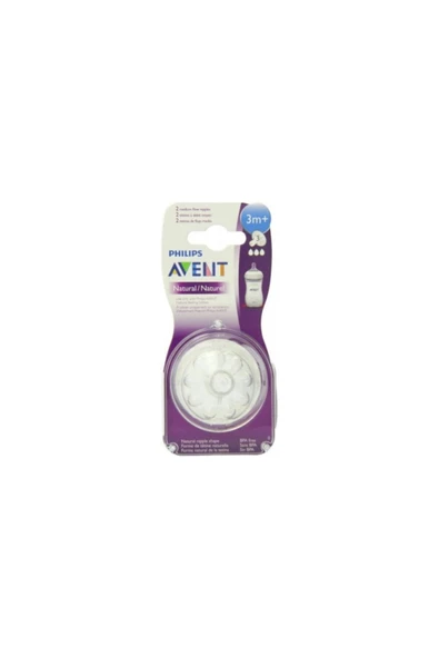 Philips Avent Natural 2'li Biberon Emziği 3 Ay+  3 Delik Scf653/27 - 1