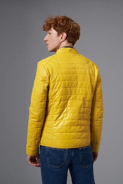 Bruno Sarı Deri Mont 111638 - 5