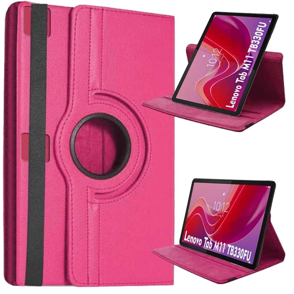 Lenovo Tab M11 TB330FU Uyumlu Döner Standlı Tablet Kılıfı - Resim 4