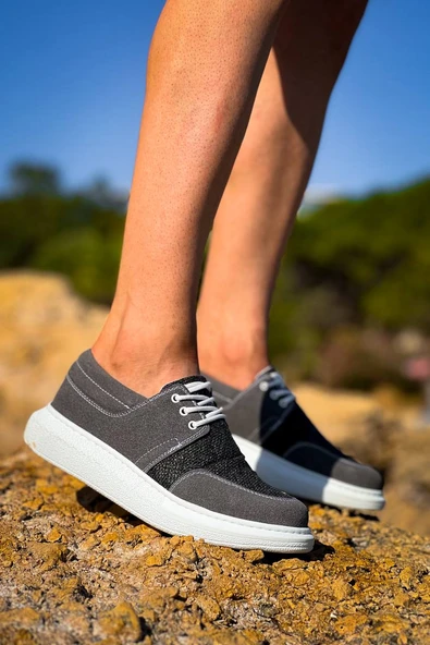 KB-042  Kuback Bağcıklı Gri Günlük Erkek Ayakkabı - Resim 3