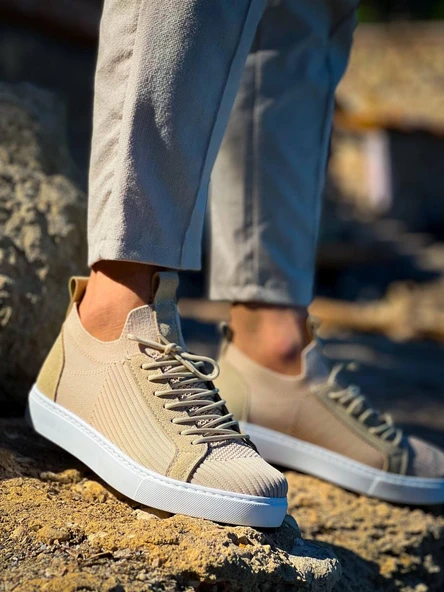 KB-112   Kuback Bej Triko Bağcıklı  Günlük Erkek  Ayakkabı ürün görseli