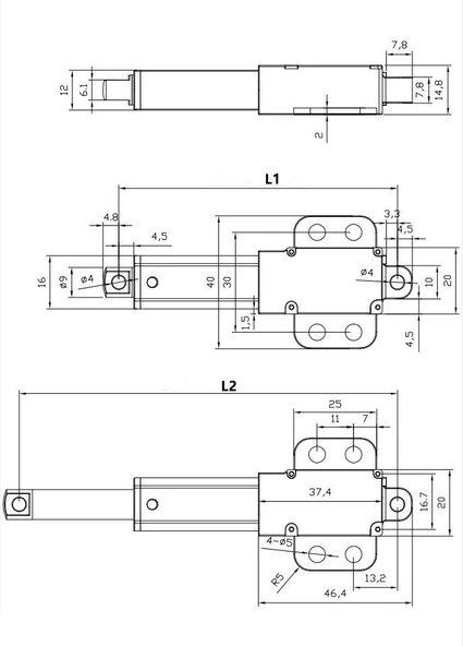 12V 30mm Ultra Hızlı Mikro Lineer Aktüatör 150mm/s 6.4N DC Motor - Resim 5