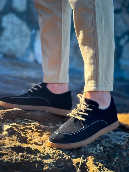 KB-X5 Kuback Siyah  Süet Bağcıklı  Günlük Erkek Ayakkabı - Resim 2