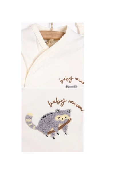 Little Life %100 Pamuklu Bebek Yenidoğan 5'li Unisex Bebek Hastane Çıkış Seti (5 PARÇA)-impala Tıcaret - 3