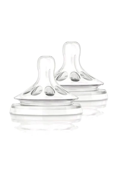 Philips Avent Avent Natural Biberon Emziği Silikon Akış Ayarlı 2 Li (3 Ay+) - 1
