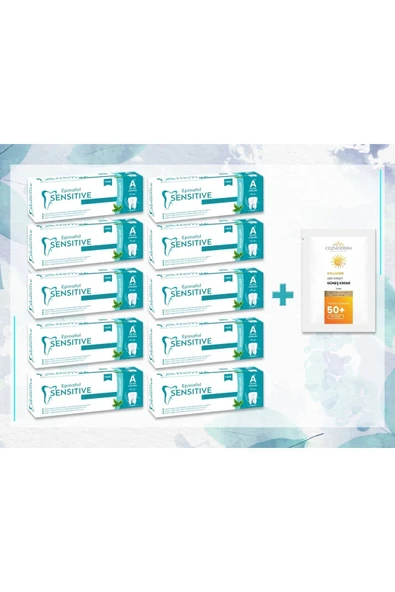 Epinafol Sensitive 10'lu Antitartar Diş Macunu 90 gr Cozmoderm Güneş Kremi Hediyeli