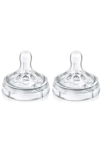 Philips Avent Natural Biberon Emziği Silikon Akış Ayarlı 2 Li (3 Ay+) 8710103873976 - 1