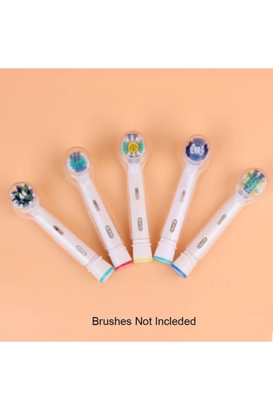 Orident Oral-b Uyumlu Şarjlı Diş Fırçası Ve Elektrikli Diş Fırçası Başlıkları Için Koruma Kapağı 6 Adet - Resim 2