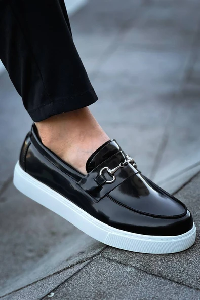 KB-027  Kuback Bağcıksız Siyah Rugan G Günlük Erkek Ayakkabı - Resim 3