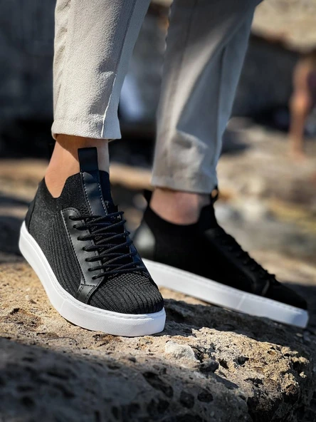 KB-112   Kuback Siyah Triko Bağcıklı  Günlük Erkek  Ayakkabı