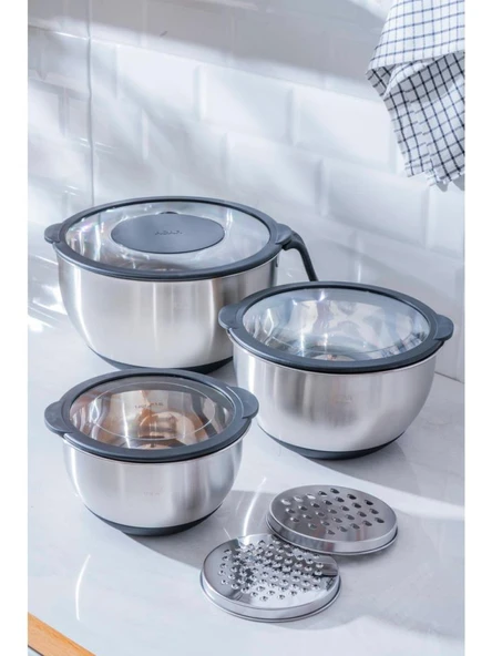 Acar Focus Pro Rendeli 9 Parça Karıştırma Saklama Kabı Siyah 08120