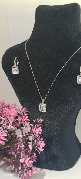 BAGET TAŞLI KOLYE YÜZÜK KÜPE SET