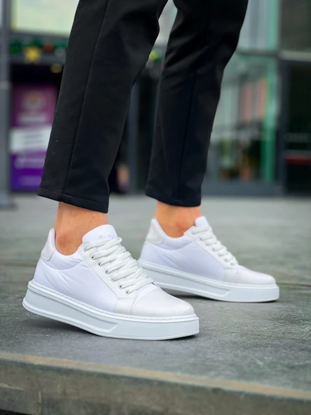 KB-X46 Kuback Beyaz Rugan Yüksek Beyaz Taban Günlük Spor Ayakkabı - Resim 2