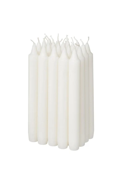 IKEA 20 Li Şamdan Mumu Beyaz 19cm - 1