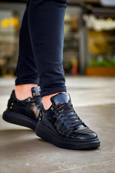 KB047  Kuback Kömür Crocodile Günlük Erkek  Ayakkabı - Resim 2